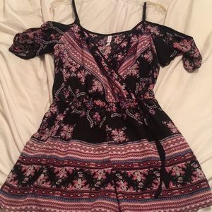 Black and Pink floral romper